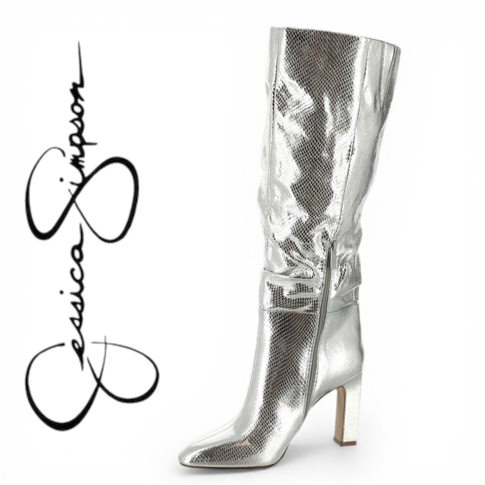 Jessica Simpson Women MUNNA Silver Knee High Boots Size 6 New